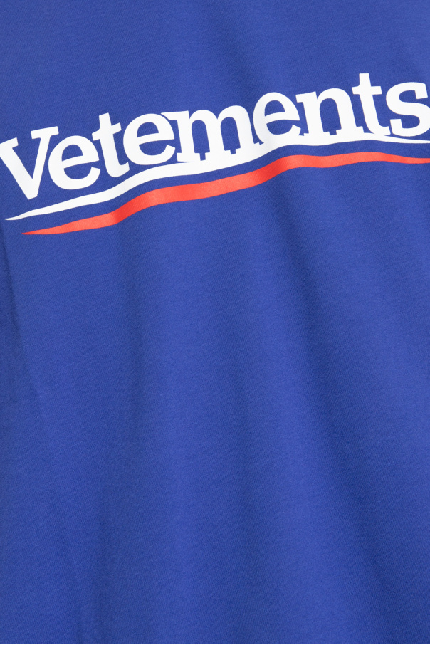 関税込【VETEMENTS】Campaign Logo T-Shirt Blue Vetements Men's Campaign Logo T-Shirt in Royal Blue Vetements